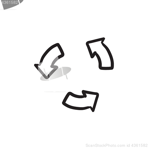 Image of Replay button sketch icon.