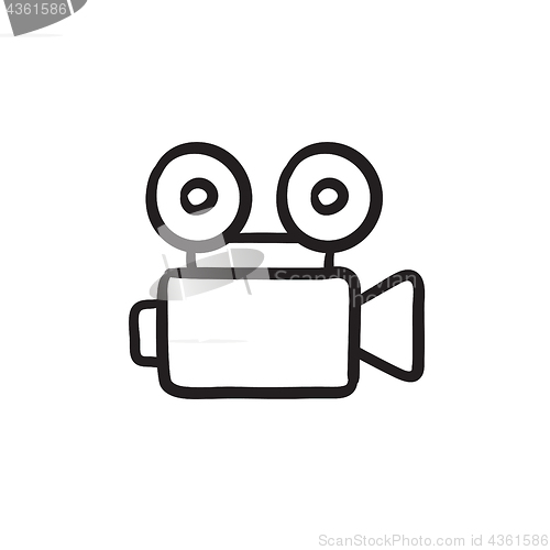 Image of Video camera sketch icon.