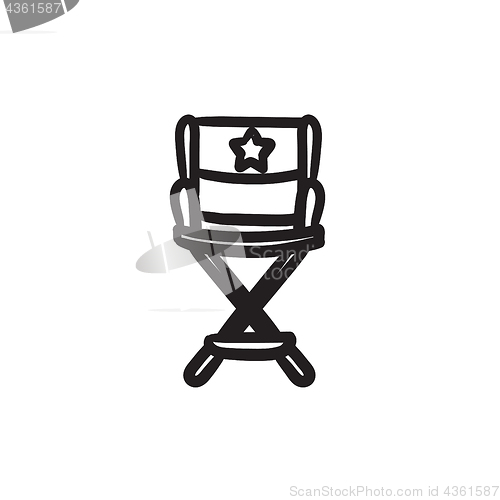 Image of Director chair sketch icon.