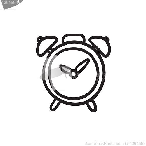 Image of Alarm clock sketch icon.