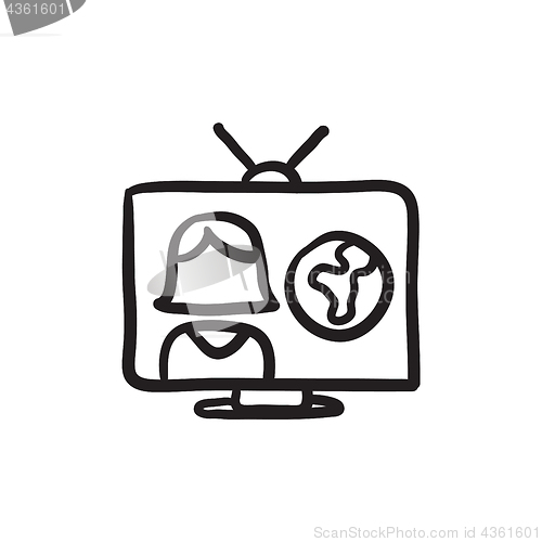 Image of TV report sketch icon.