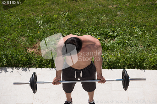 Image of man doing morning exercises