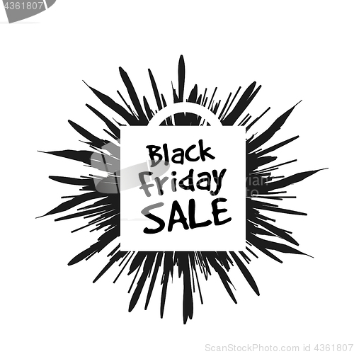 Image of Black Friday in the form of a star drawn in the explosion in the