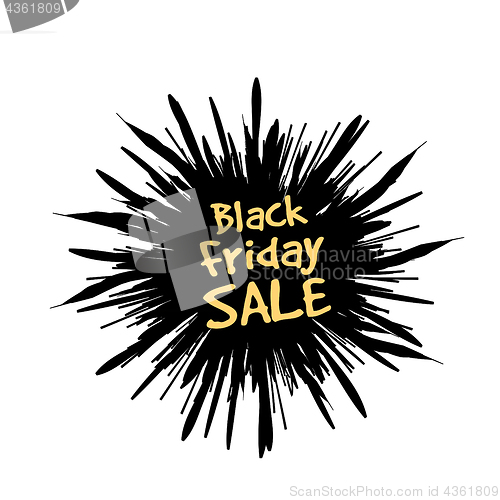 Image of Black Friday in the form of a star drawn in the explosion in the