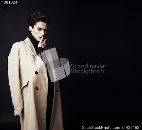 Image of handsome fashion looking man posing in studio, lifestyle modern people concept