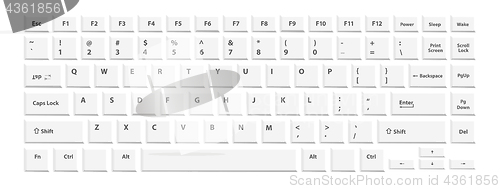 Image of White keyboard for laptop or computer on white background