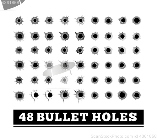Image of Bullet holes vector illustration on white