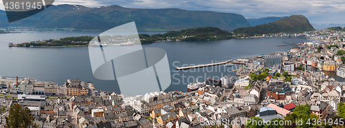 Image of City of Alesund Norway Aerial footage