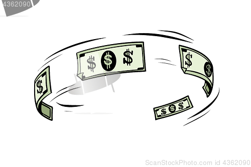 Image of The circulation of money, dollars cash