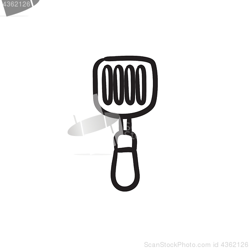 Image of Kitchen spatula sketch icon.