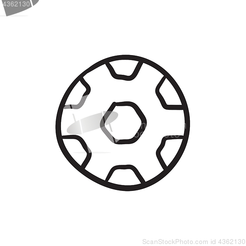 Image of Soccer ball sketch icon.