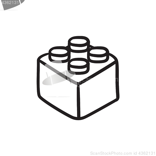 Image of Building block sketch icon.