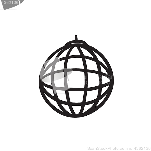 Image of Disco ball sketch icon.