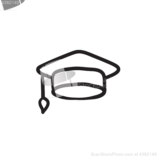 Image of Graduation cap sketch icon.
