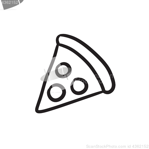 Image of Pizza slice sketch icon.
