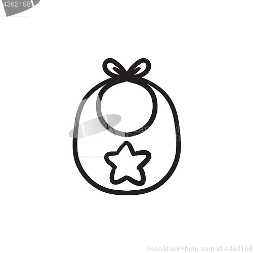 Image of Baby bib sketch icon.