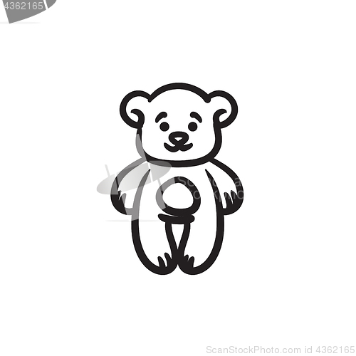 Image of Teddy bear sketch icon.