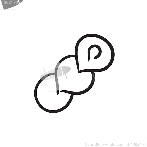 Image of Spiral bread sketch icon.