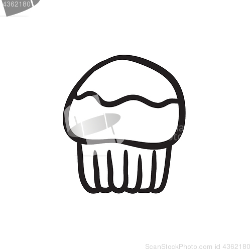 Image of Cupcake sketch icon.