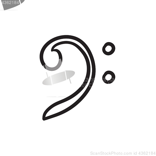 Image of Bass clef sketch icon.