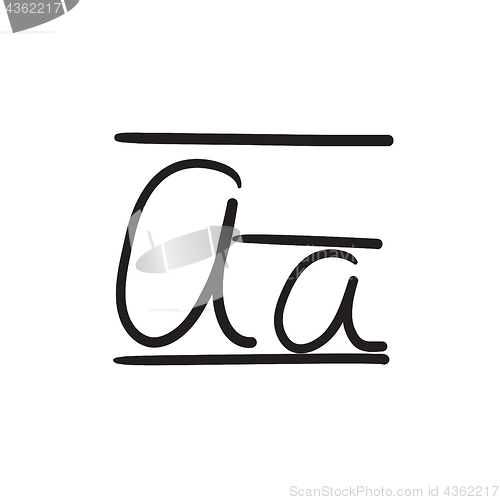 Image of Cursive letter a sketch icon.