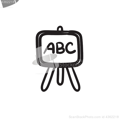 Image of Board on stand sketch icon.