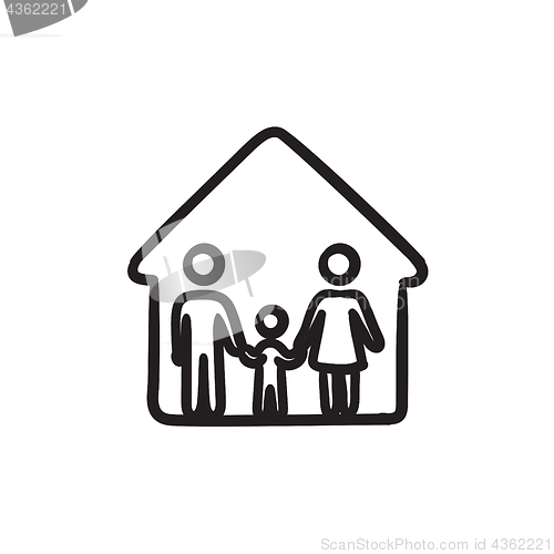 Image of Family house sketch icon.