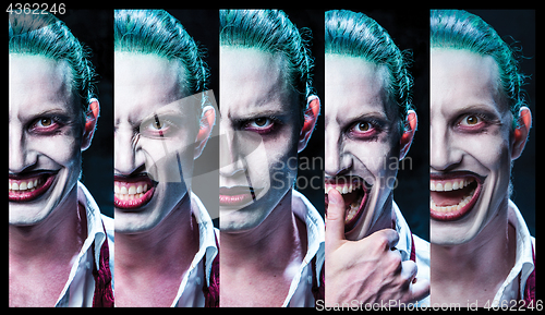 Image of Bloody Halloween theme: crazy vampire face