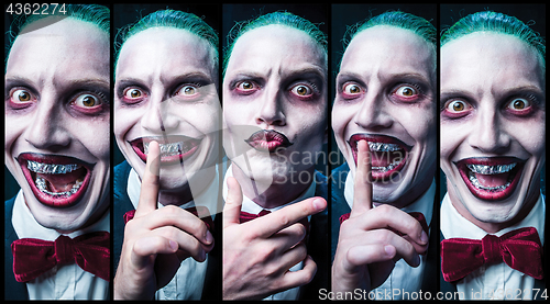 Image of Bloody Halloween theme: crazy vampire face