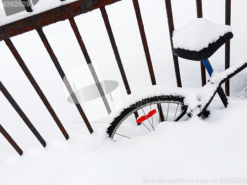 Image of Bicycle in a snowdrift