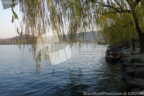 Image of West Lake. Popular park of Hangzhou city China