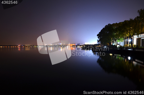 Image of Night view of Hangzhou West Lake