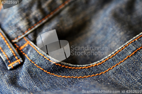 Image of Denim jeans with fashion design.