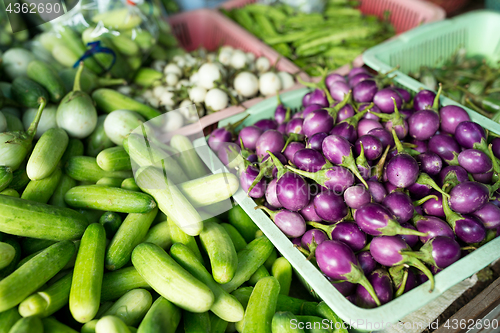 Image of Fresh vegetable in wet market 