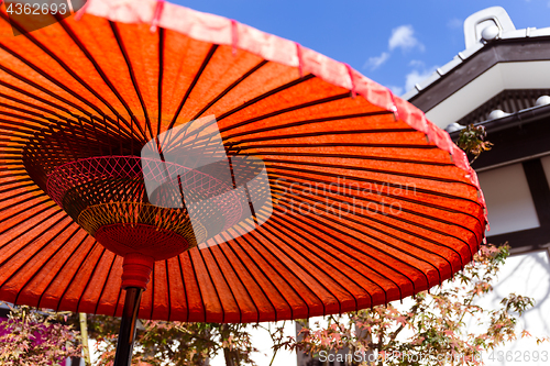 Image of Traditional Red Japanese umbrella