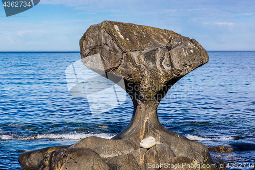 Image of Kannesteinen is a special shaped stone located on the shore of O