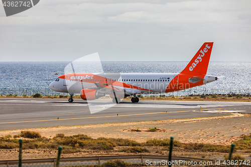 Image of ARECIFE, SPAIN - APRIL, 15 2017: AirBus A320 - 200 of easyjet re