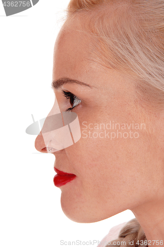 Image of Closeup of the halve face of a woman