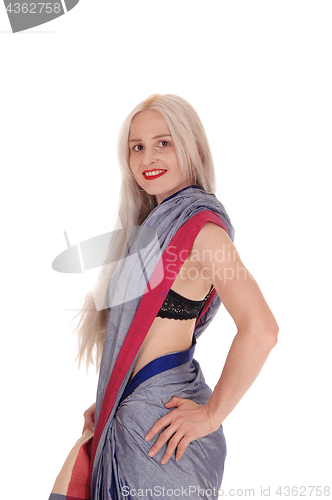 Image of Young gorgeous woman in Indian dress