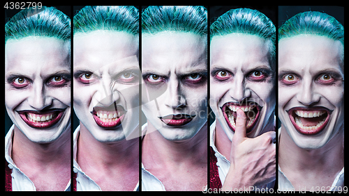 Image of Bloody Halloween theme: crazy vampire face