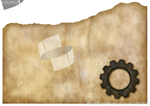 Image of gear wheel banner background - 3d rendering