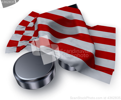 Image of music note symbol and flag of bremen - 3d rendering