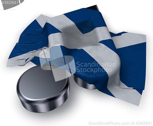 Image of music note and scottish flag - 3d rendering