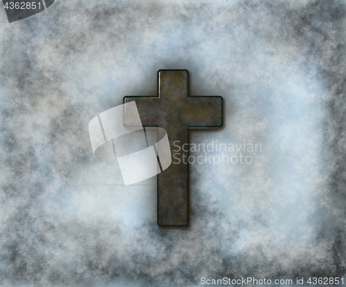 Image of christian cross on grunge background - 3d illustration