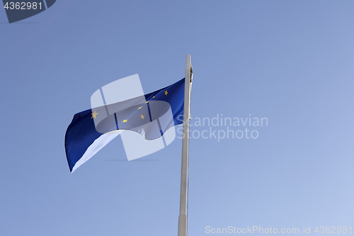 Image of National flag of Alaska on a flagpole