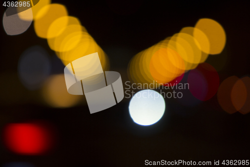 Image of Colorful bokeh on black background