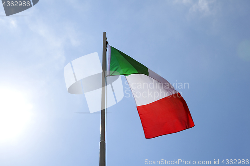 Image of National flag of Italy on a flagpole