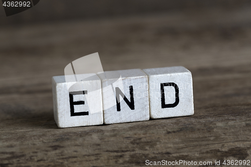 Image of End, written in cubes