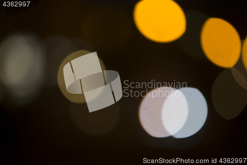 Image of Colorful bokeh on black background