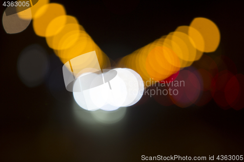 Image of Colorful bokeh on black background